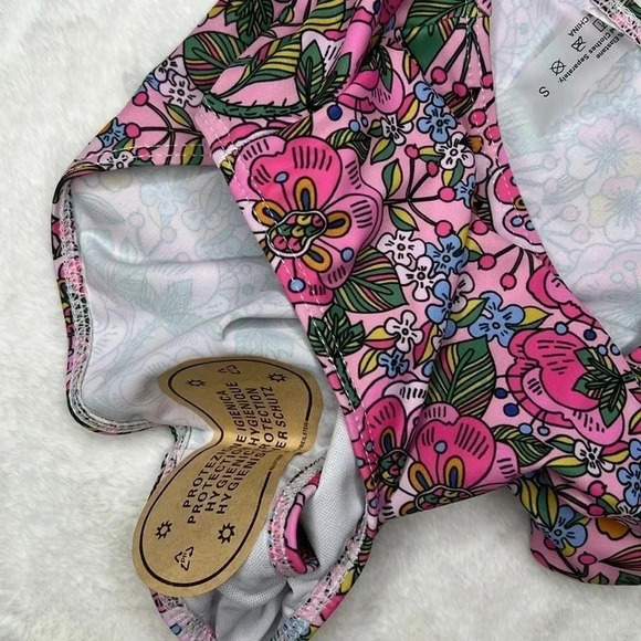 Floral Pink Bikini Set NEW Size S - Picture 5 of 8